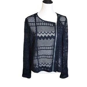 Just Fab Lace Crochet Moto Jacket‎ Size XXL